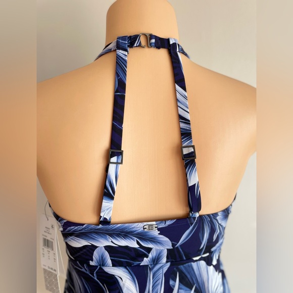 NWT AMORESSA Blue Panther La Belle Tankini Top SIZE 10 - Picture 4 of 12